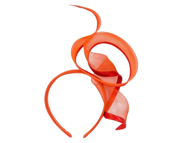 Fascinators Online - Twisted orange racing fascinator by Fillies Collection