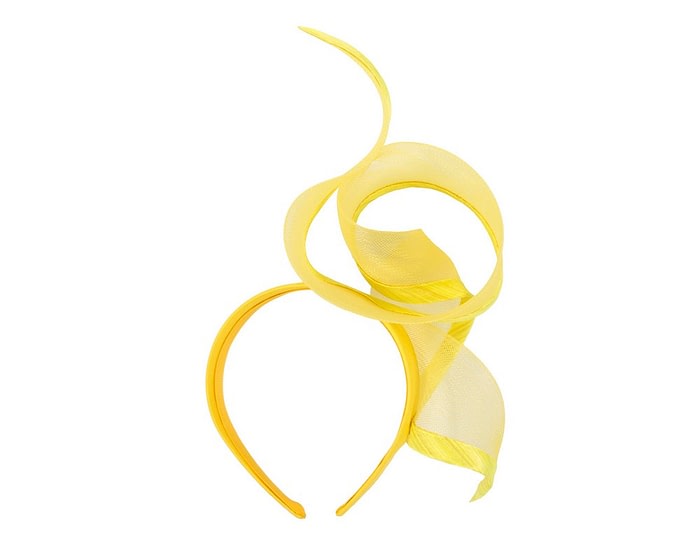 Fascinators Online - Twisted yellow racing fascinator by Fillies Collection