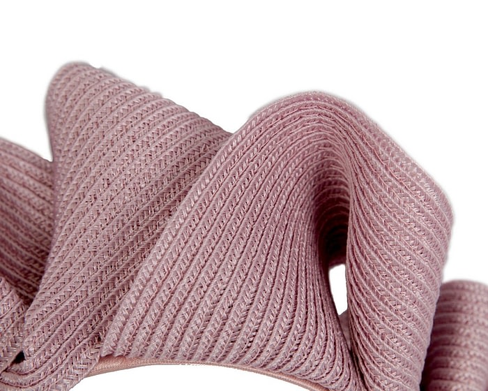 Fascinators Online - Dusty pink PU leather crown fascinator by Max Alexander