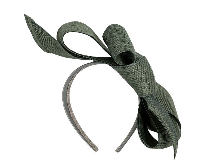 Fascinators Online - Large olive bow fascinator by Max Alexander