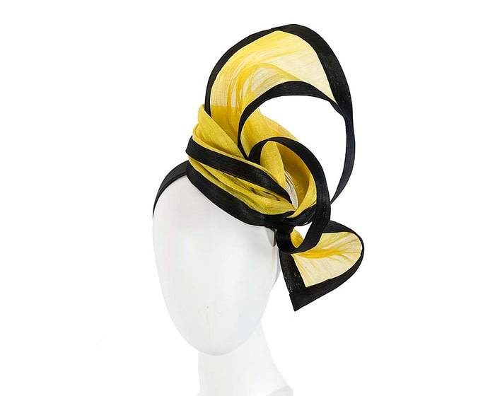 Fascinators Online - Tall black & yellow designers fascinator by Fillies Collection