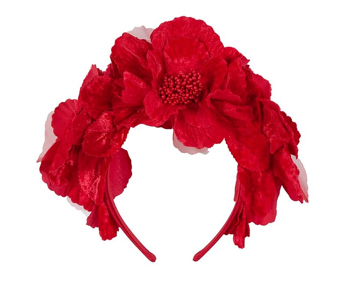 Fascinators Online - Bright Red flower crown halo