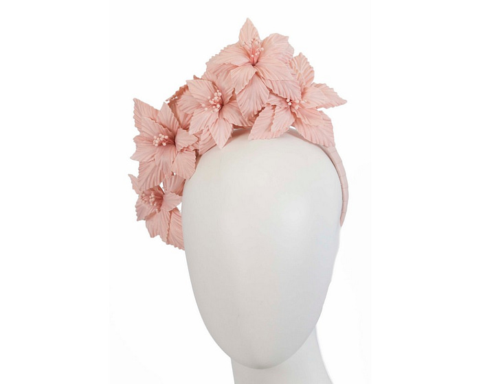 Fascinators Online - Blush sculptured handcrafted flower fascinator by Fillies Collection