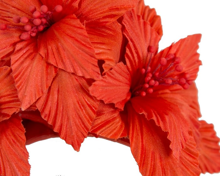 Fascinators Online - Burnt Orange sculptured handcrafted flower fascinator by Fillies Collection
