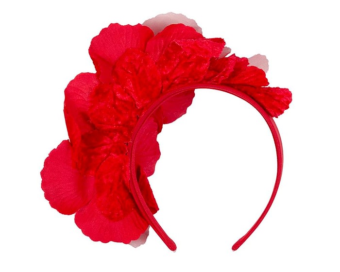 Fascinators Online - Bright red flowers on the headband