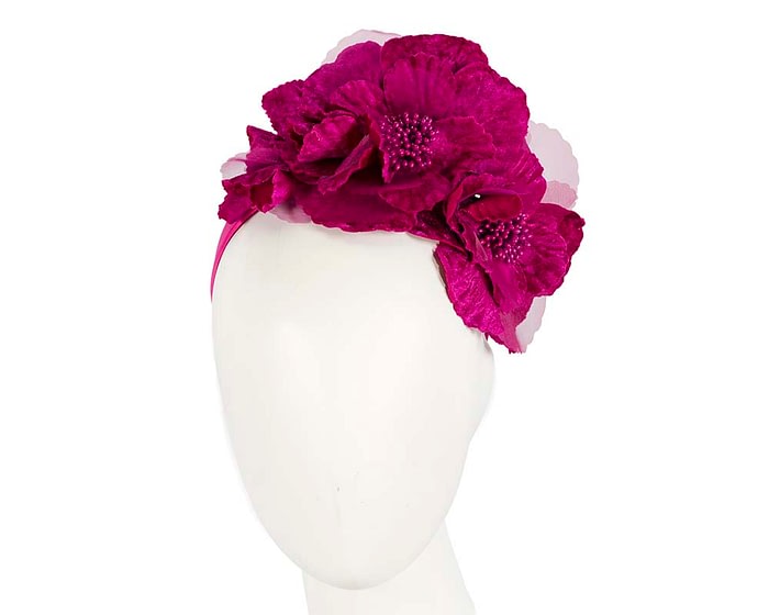 Fascinators Online - Fuchsia flowers on the headband