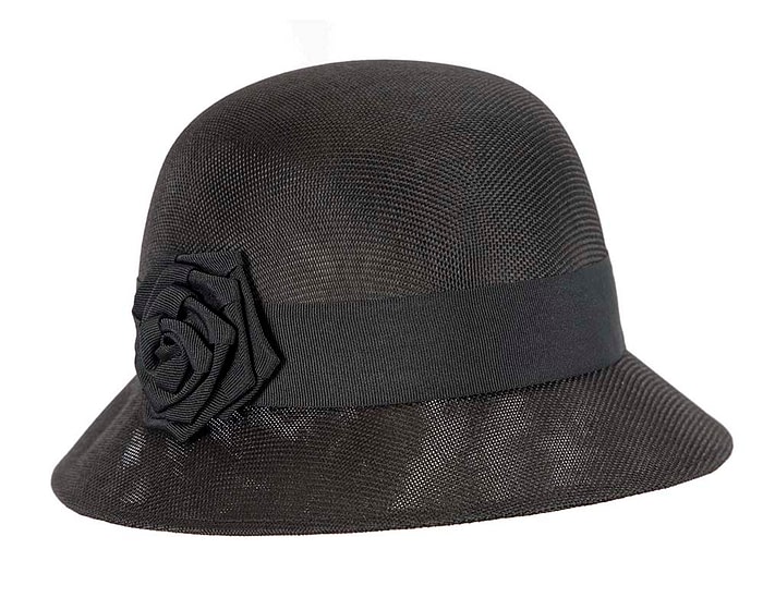 Fascinators Online - Black spring racing bucket hat by Max Alexander