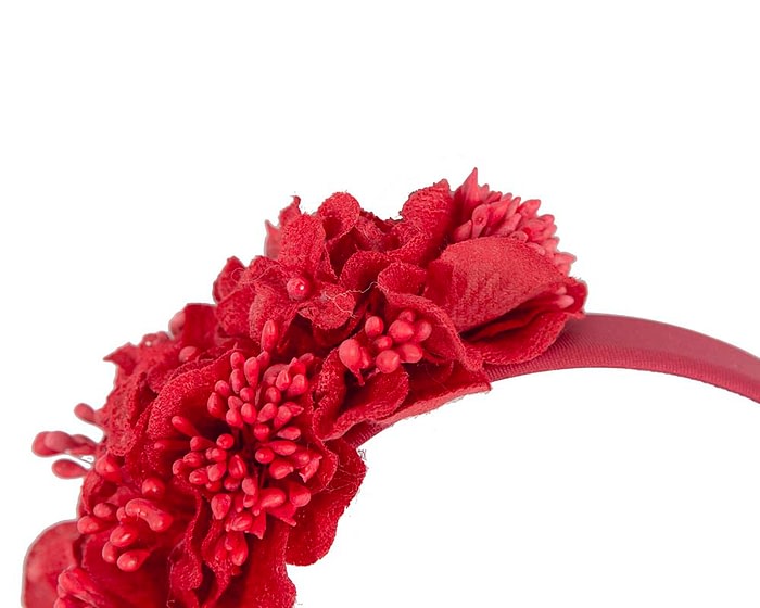 Fascinators Online - Racing fascinator - Red flowers on headband by Max Alexander