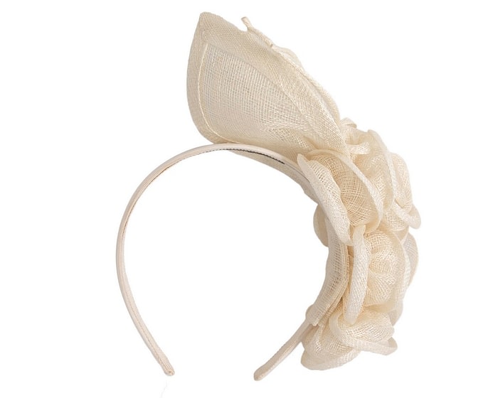 Fascinators Online - Large cream flower headband fascinator by Max Alexander