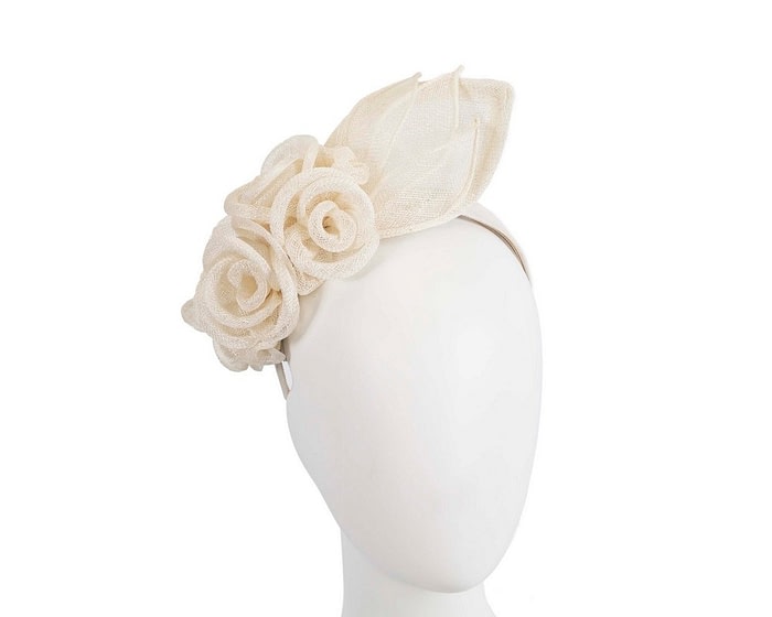 Fascinators Online - Large cream flower headband fascinator by Max Alexander