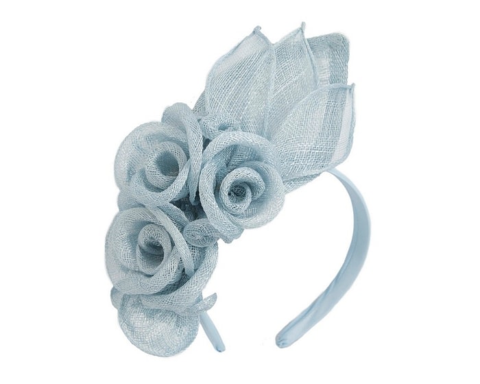 Fascinators Online - Large light blue flower headband fascinator by Max Alexander