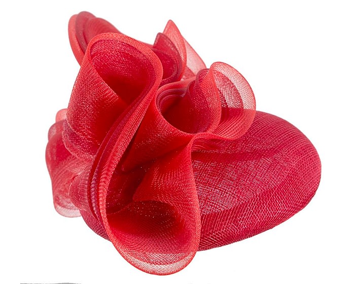 Fascinators Online - Red pillbox racing fascinator with wave by Fillies Collection