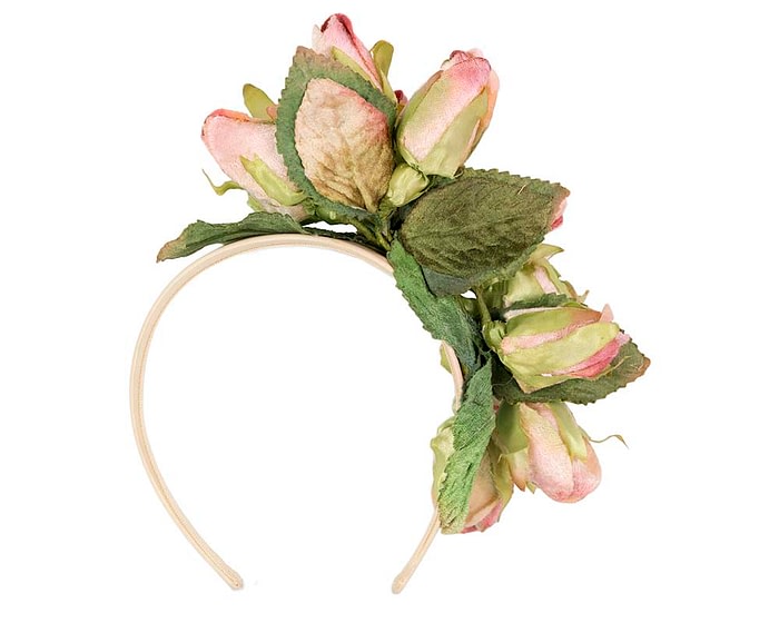 Fascinators Online - Multi-color pink roses flower headband by Max Alexander