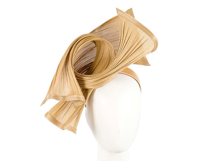 Fascinators Online - Twisted gold jinsin racing fascinator by Fillies Collection