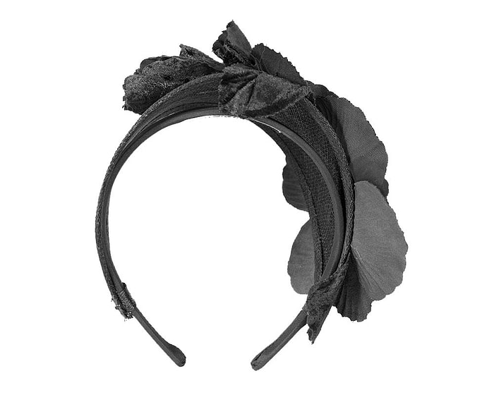 Fascinators Online - Black flower headband fascinator by Max Alexander