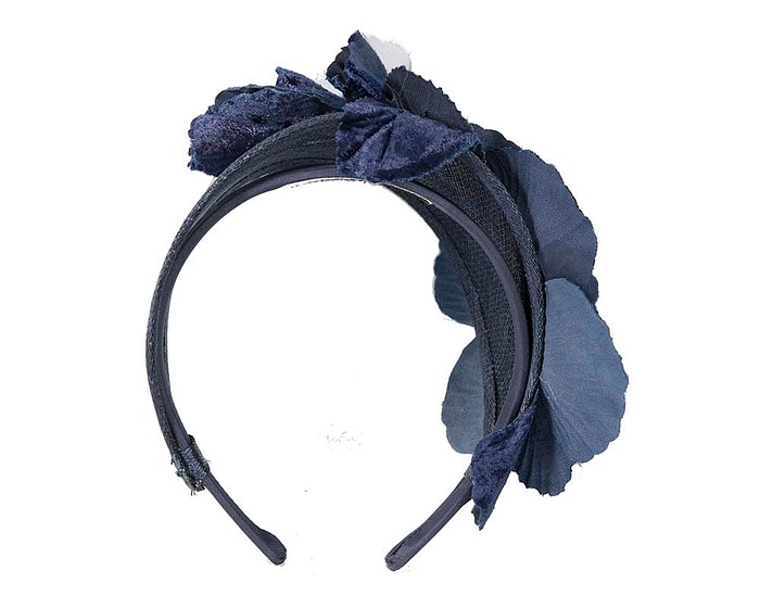 Fascinators Online - Navy flower headband fascinator by Max Alexander