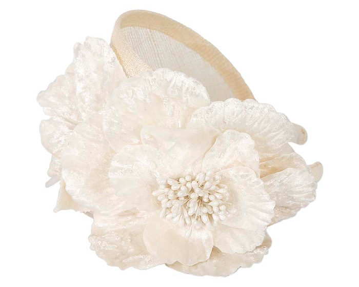 Fascinators Online - Cream flower headband fascinator by Max Alexander