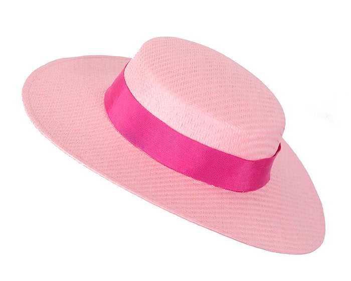 Fascinators Online - Pink & fuchsia boater hat by Max Alexander