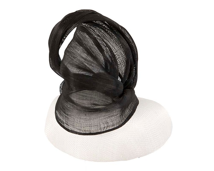 Fascinators Online - White pillbox with black bow by Fillies Collection