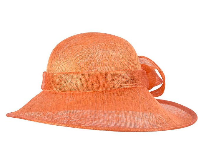 Fascinators Online - Wide brim orange sinamay racing hat by Max Alexander