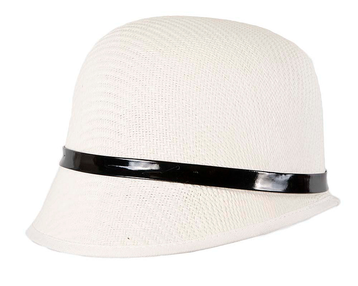 Fascinators Online - White racing cloche bucket hat