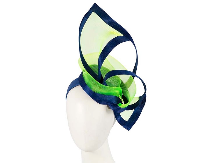 Fascinators Online - Edgy royal blue & lime fascinator by Fillies Collection