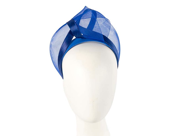 Fascinators Online - Royal blue turban headband by Fillies Collection
