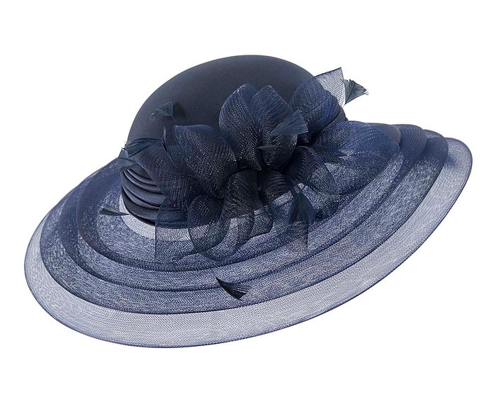 Fascinators Online - Navy custom made Mother of the Bride hat