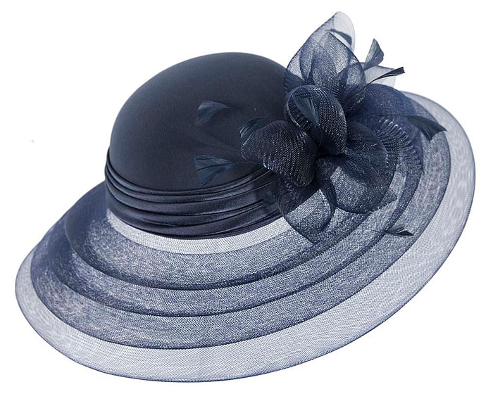 Fascinators Online - Navy custom made Mother of the Bride hat