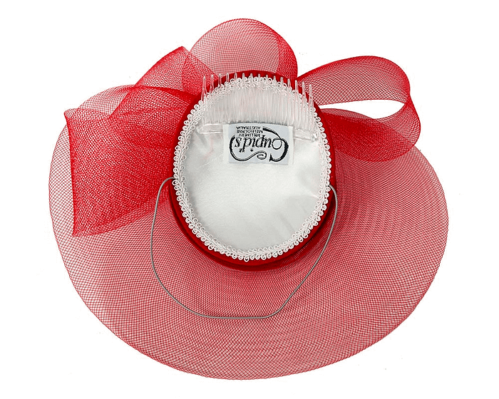 Fascinators Online - Red custom made Mother of the Bride cocktail hat