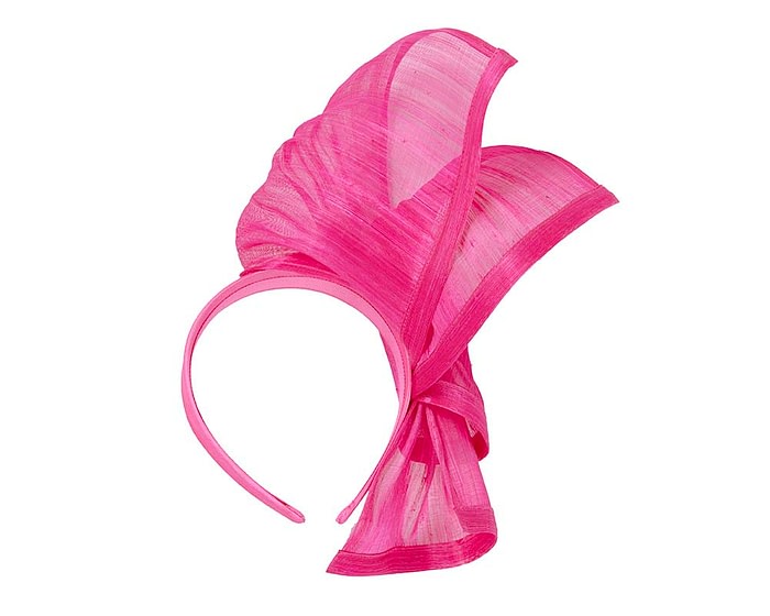 Fascinators Online - Hot pink twists of silk abaca fascinator by Fillies Collection