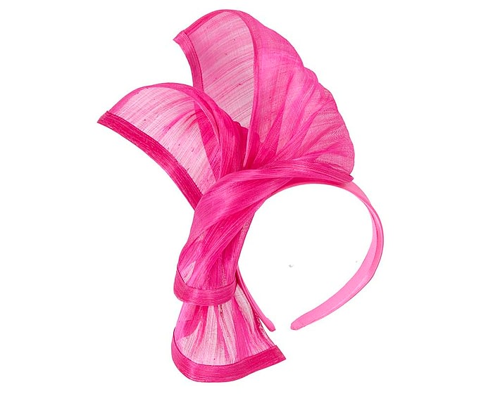 Fascinators Online - Hot pink twists of silk abaca fascinator by Fillies Collection