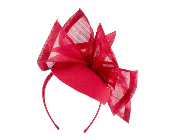 Fascinators Online - Bespoke red winter pillbox fascinator by Fillies Collection