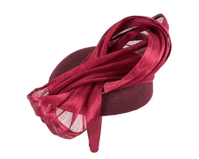 Fascinators Online - Bespoke burgundy pillbox with bow by Fillies Collection