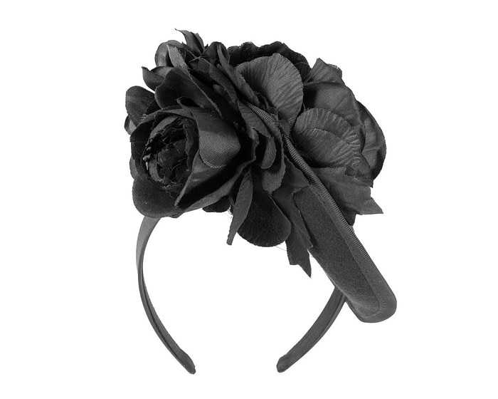 Fascinators Online - Black winter fascinator with roses by Fillies Collection