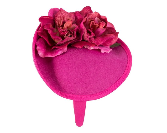 Fascinators Online - Fuchsia winter fascinator with roses by Fillies Collection