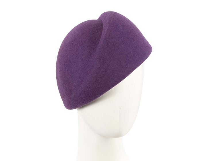 Fascinators Online - Designers purple felt winter fashion hat by Max Alexander