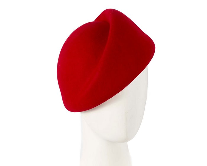 Fascinators Online - Designers red felt winter fashion hat by Max Alexander
