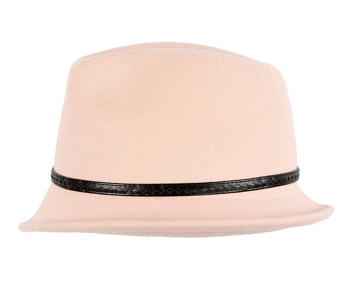 Fascinators Online - Beige ladies felt fedora hat by Max Alexander