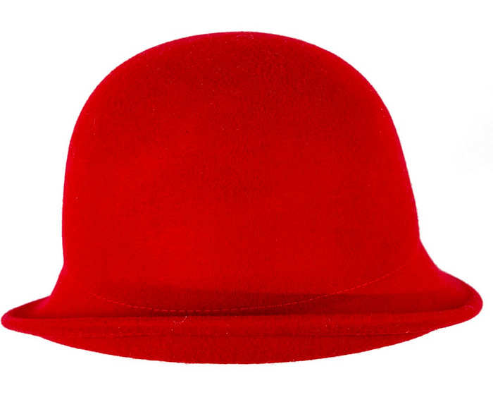 Fascinators Online - Red ladies winter felt cloche hat by Max Alexander