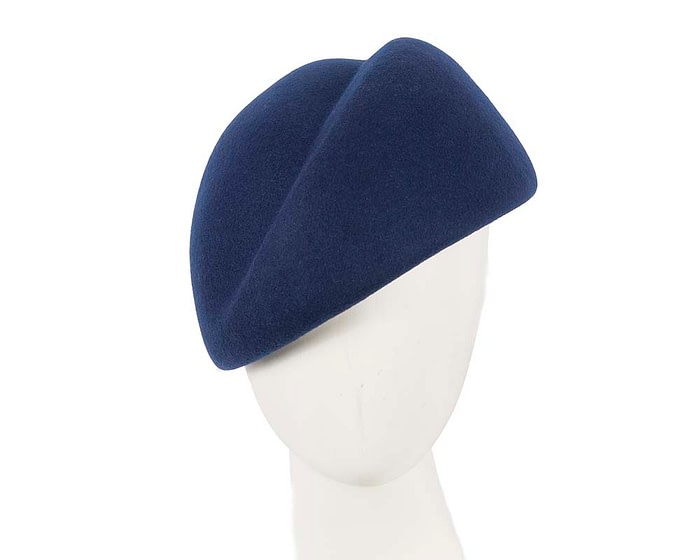 Fascinators Online - Designers navy felt winter fashion hat by Max Alexander