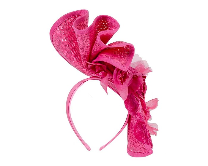 Fascinators Online - Bespoke large fuchsia flower fascinator by Fillies Collection
