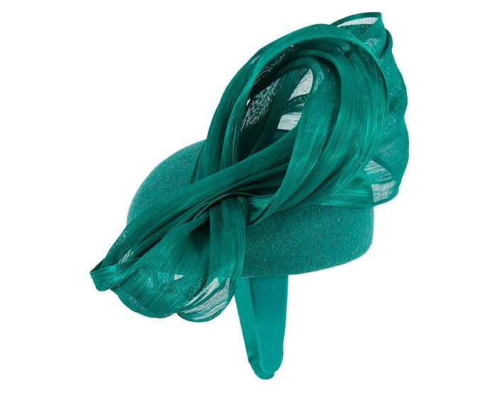 Fascinators Online - Bespoke teal pillbox with bow by Fillies Collection