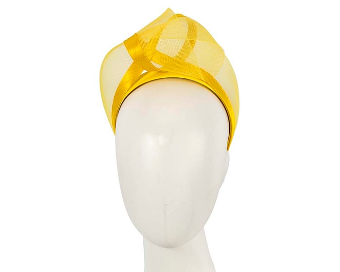 Fascinators Online - Yellow turban headband by Fillies Collection