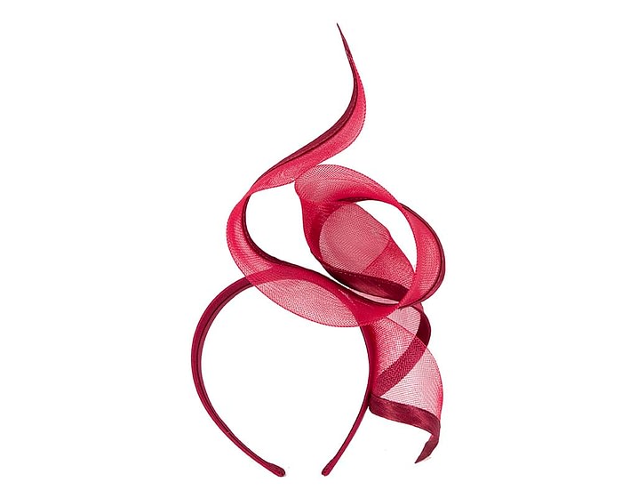 Fascinators Online - Twisted burgundy racing fascinator by Fillies Collection