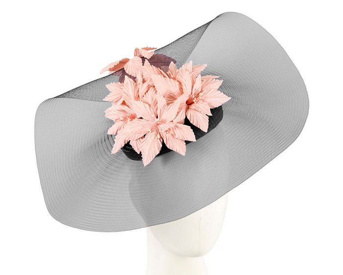 Fascinators Online - Bespoke black & pink fascinator hat by Fillies Collection