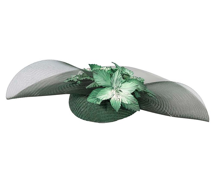 Fascinators Online - Bespoke dark green fascinator hat by Fillies Collection