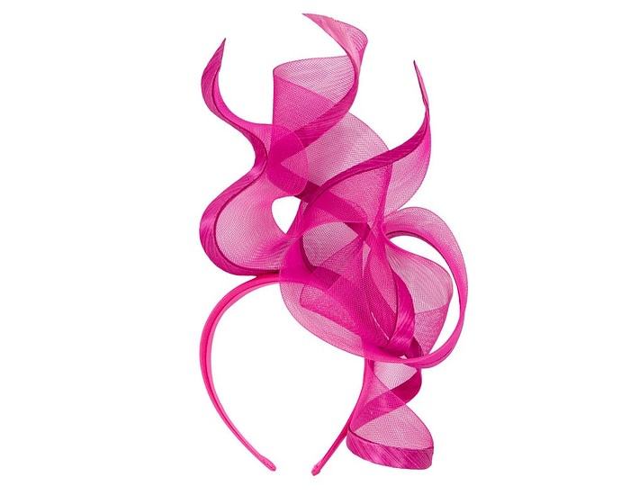 Fascinators Online - Bespoke large fuchsia racing fascinator by Fillies Collection