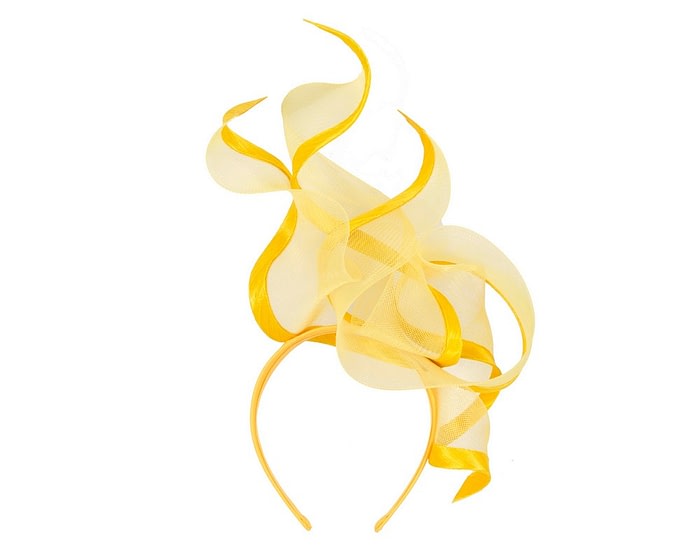 Fascinators Online - Bespoke large yellow racing fascinator by Fillies Collection