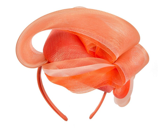 Fascinators Online - Large orange and cream fascinator by Fillies Collection